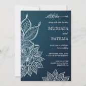 Invitation Moderne Blue Galaxy Henna Mariage islamique (Devant)