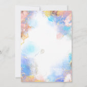 Invitation Moderne Blue Gold Girly tendance Sweet 16 Invitati (Dos)