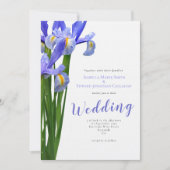 Invitation Moderne Blue Irises Floral Bouquet Mariage (Devant)