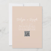 Invitation Moderne Blush Elegant Boho QR Code Mariage (Dos)