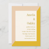 Invitation Moderne Blush et Jaune Elegant Mariage géométrique (Devant)
