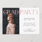 Invitation Moderne Blush Pink Foil Grad Photo Party Invitatio (Devant)