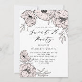 Invitation Moderne Blush Rose Flower Sweet 16 Party Invitatio (Devant)