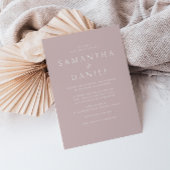 Invitation Moderne Blush Simple Mariage d'élégance