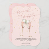 Invitation moderne blush simple pop the bubbly, chic champagn (Devant / Derrière)