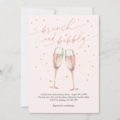 Invitation moderne blush simple pop the bubbly, chic champagn (Devant)