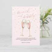 Invitation moderne blush simple pop the bubbly, chic champagn (Debout devant)