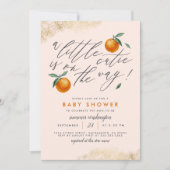 Invitation Moderne Blush Un Petit Baby shower Orange Cutie (Devant)