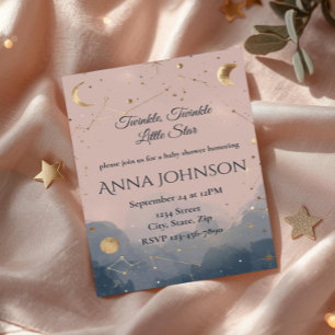 Invitation Moderne Bohème Céleste pour Baby Shower