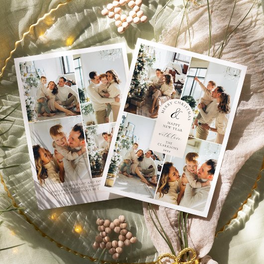 Invitation Moderne Boho 8 Photo Noël Nouvel An