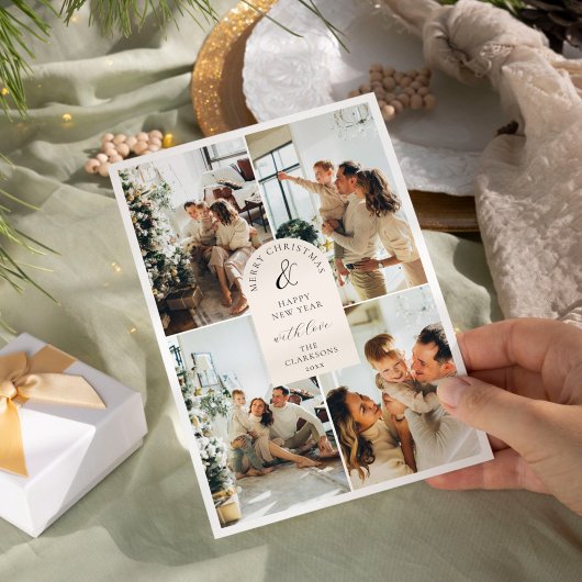 Invitation Moderne Boho 8 Photo Noël Nouvel An