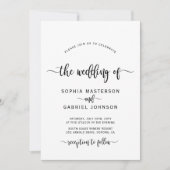 Invitation Moderne Boho Chic Calligraphie Script Mariage (Devant)
