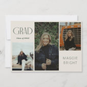 Invitation Moderne boho diplômé multi photo open house (Devant)