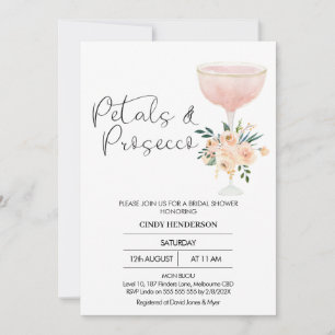 Invitation Moderne Boho Floral Petals Prosecco Fête des marié