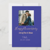 Invitation Moderne boho joyeux anniversaire ajouter nom bleu  (Dos)