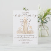 Invitation Moderne Boho Neutral Herald Angel Noël (Debout devant)