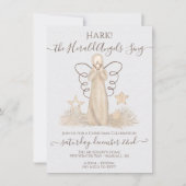 Invitation Moderne Boho Neutral Herald Angel Noël (Devant)