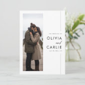 Invitation Moderne Boho Simple 3 Mariage photo (Debout devant)