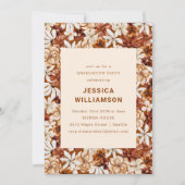 Invitation Moderne Boho Terracotta Fleurs sauvages Graduation (Devant)