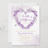 Invitation Moderne Boho Une Petite Fille Fleur Sauvage Baby S (Devant)
