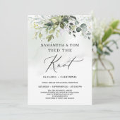 Invitation Moderne boho verdure feuillage a noué les liens en (Debout devant)