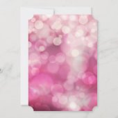 Invitation Moderne Bokeh Scintillement Rose Pailleté Quincean (Dos)