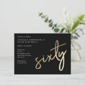 Invitation Moderne Bold Gold Type 60e anniversaire (Debout devant)