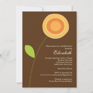 Invitation moderne Bold Orange Bloom Bridal Shower