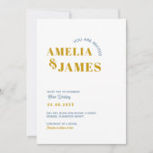 Invitation moderne Bold Wavy funky Dusty Blue & Yellow Mariag (Devant)