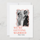 Invitation moderne Bold Wavy funky Peach Mariage (Dos)