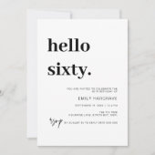 Invitation Moderne Bonjour Soixante 60e anniversaire Invitati (Devant)