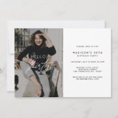 Invitation Moderne Bonjour Trente Anniversaire Fête Script Ph (Devant)