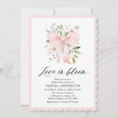 Invitation Moderne Bow rose amour floral dans la Fête des mar (Devant)