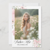 Invitation Moderne Bow rose amour floral dans la Fête des mar (Dos)