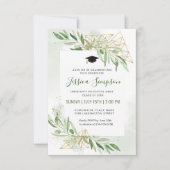 Invitation Moderne Branche d'Olivier Verdure Photo Graduation (Devant)