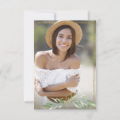 Invitation Moderne Branche d'Olivier Verdure Photo Graduation (Dos)