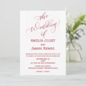 Invitation Moderne Bright Rouge et Blanc Simple Mariage (Debout devant)
