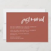 Invitation Moderne brique brûlée élégante Jeunes mariés (Devant)