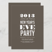 Invitation moderne Brown de partie de 2013 (Devant / Derrière)