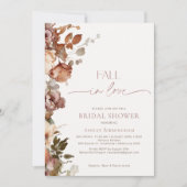 Invitation Moderne Brown Floral Chute En Fête des mariées Amo (Devant)