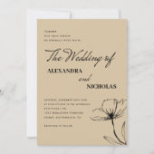 Invitation Moderne Brown Neutral Floral Mariage (Devant)