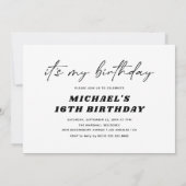 Invitation Moderne Bruh Teenage Boy Fête d'anniversaire (Dos)