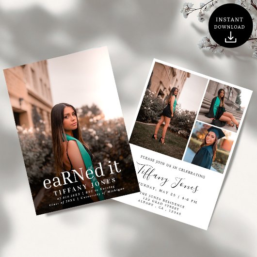 Invitation Moderne BSC RN 4 Photos Infirmière