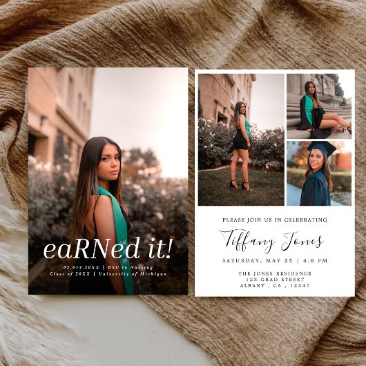 Invitation Moderne BSC RN 4 Photos Infirmière