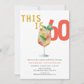 Invitation Moderne Bubbly Coral 60e anniversaire de fête Invi (Devant)