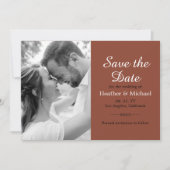 Invitation Moderne Burnt Orange Enregistrer la date QR Code M (Devant)