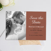 Invitation Moderne Burnt Orange Enregistrer la date QR Code M