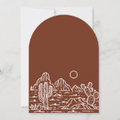 Invitation Moderne Cactus Line Art Desert Fête des mariées (Dos)
