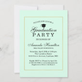 Invitation Moderne Cadre Vert Menthe Doré Classique pour la R (Devant)