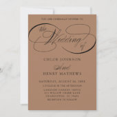 Invitation Moderne Calligraphie Classique de Mariage en Terra (Devant)